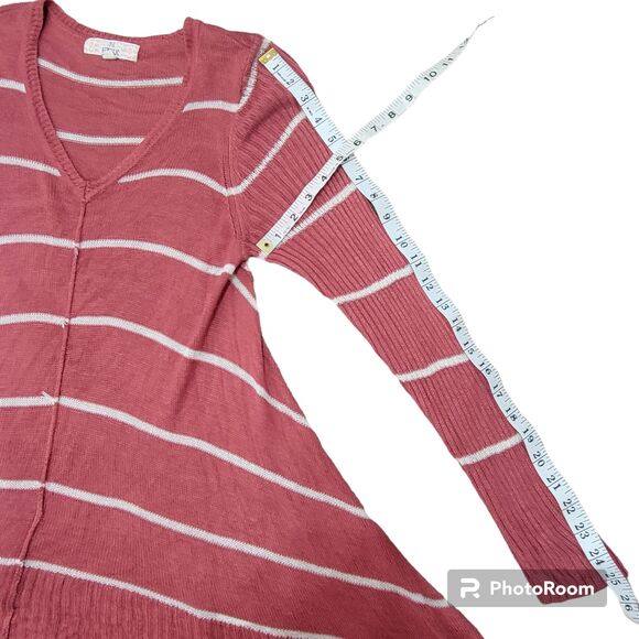 Pink Republic sweater coral pink striped size small - Picture 7 of 8